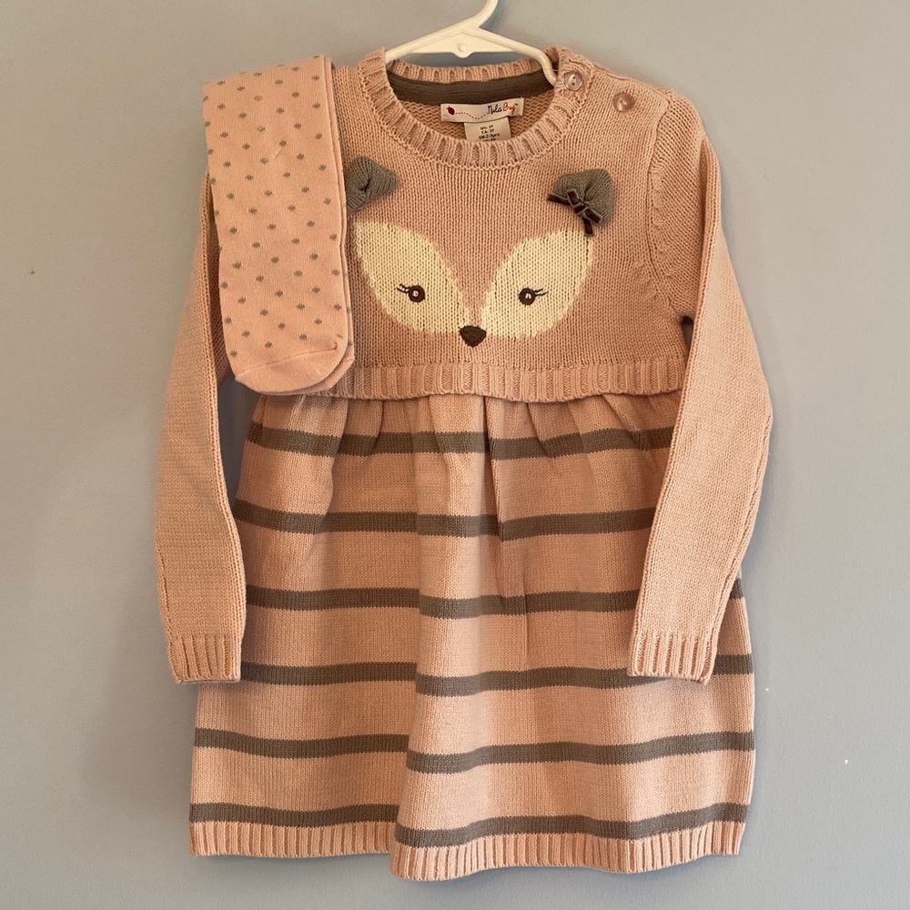NWT Nula Bug Toddler Girl Sweater Dress Set